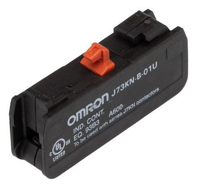 Omron Auxiliary Contact Block, 1 Contact, 1 NC, J73KN, Front, 10 A, 24V, J73KN-B-01U