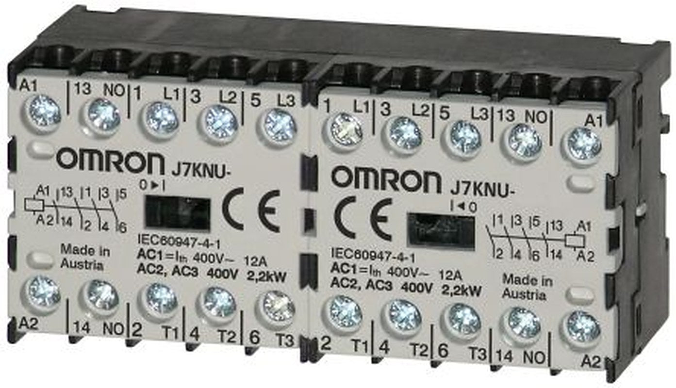 Omron J7KNU Contactor, 24V Coil, 3-Pole, 5 A, 2.2 kW, 1 NC