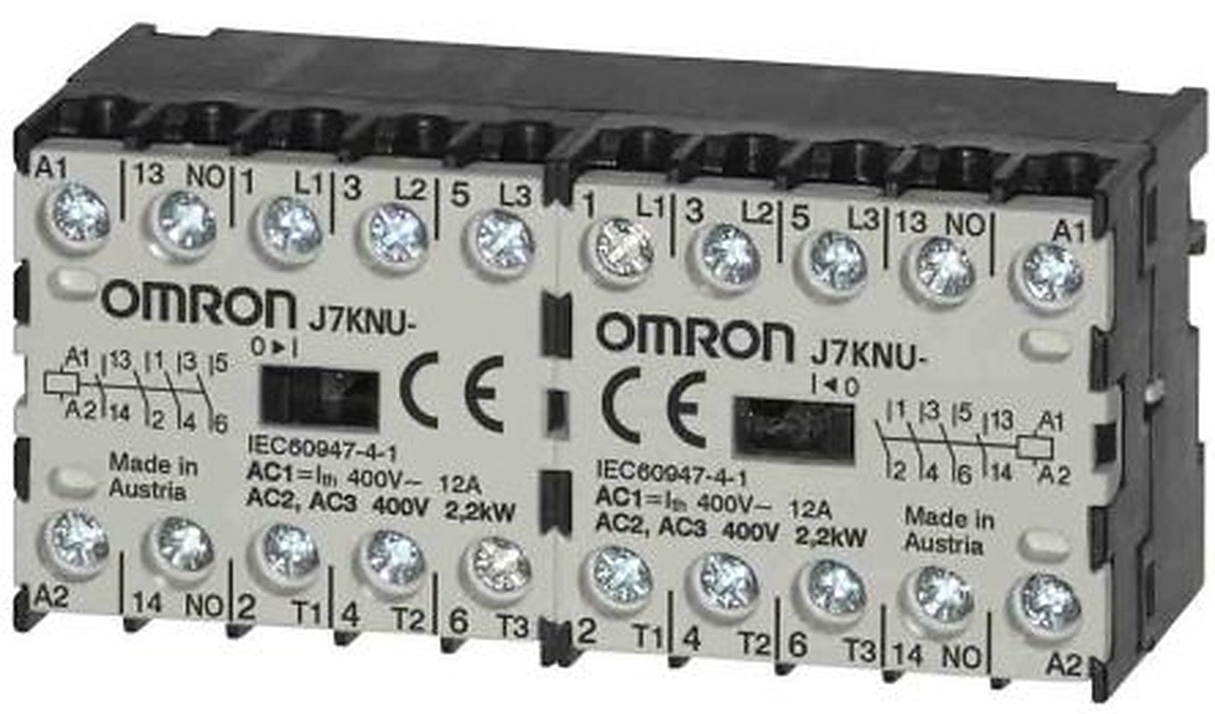 Omron J7KNU Contactor, 24V dc Coil, 3-Pole, 5 A, 2.2 kW, 3 NO/1 NC, 440V