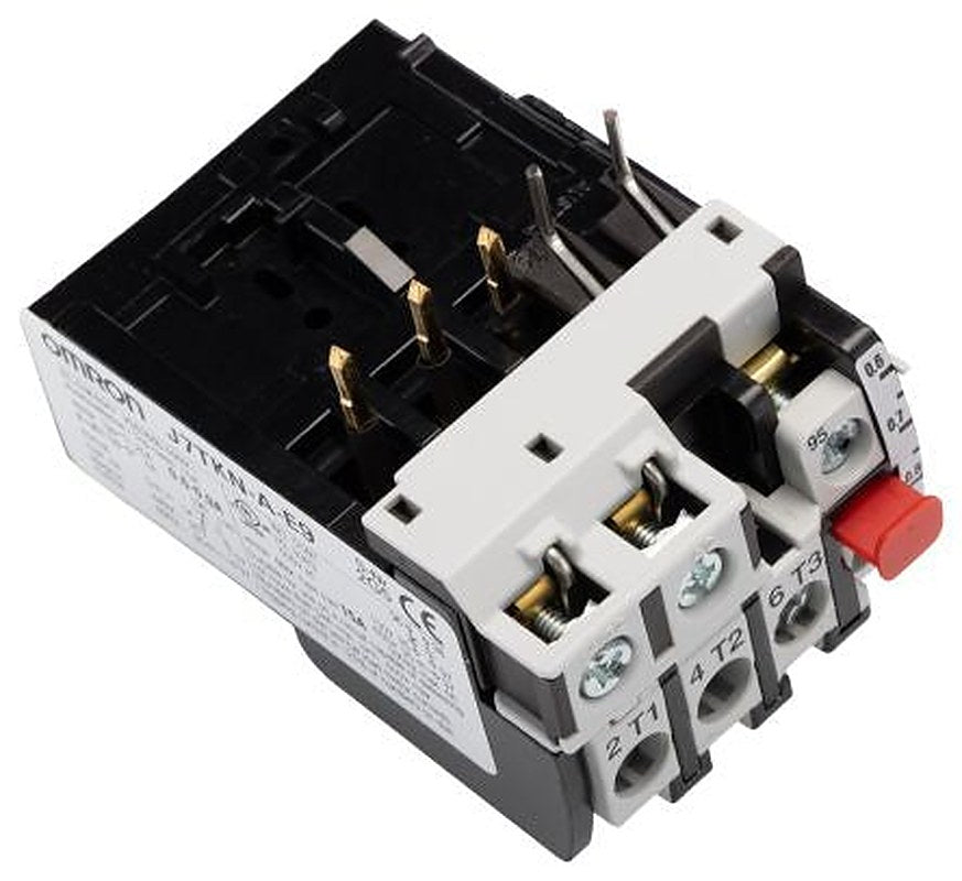 Omron, J7TKN Thermal Overload Relay, 0.6A, 0.9 A F.L.C, 900mA Contact Rating, 24V dc 3P