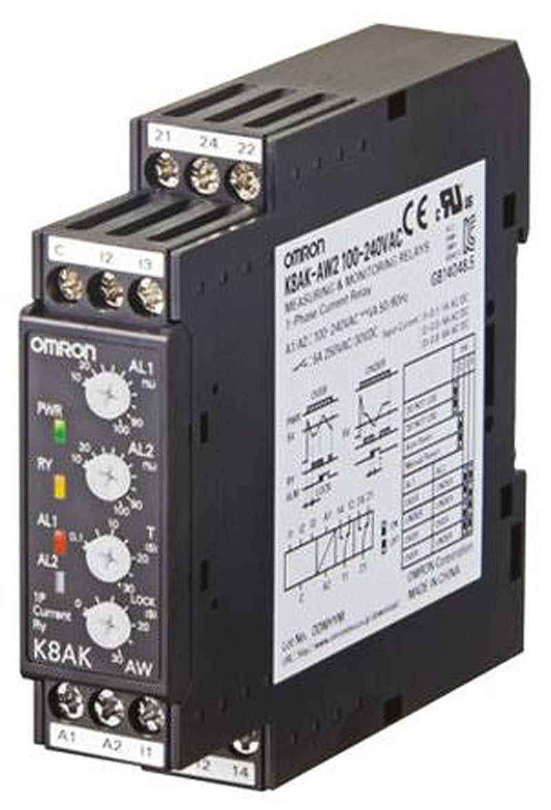 Omron Monitoring Relay, 1 Phase, SPDT, DIN Rail, 2mA to 500mA, 240V ac