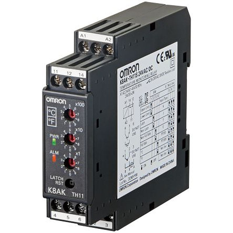 Omron Monitoring Relay, SPDT, DIN Rail, Monitoring: 0 °C to 999 °C, 24 V dc