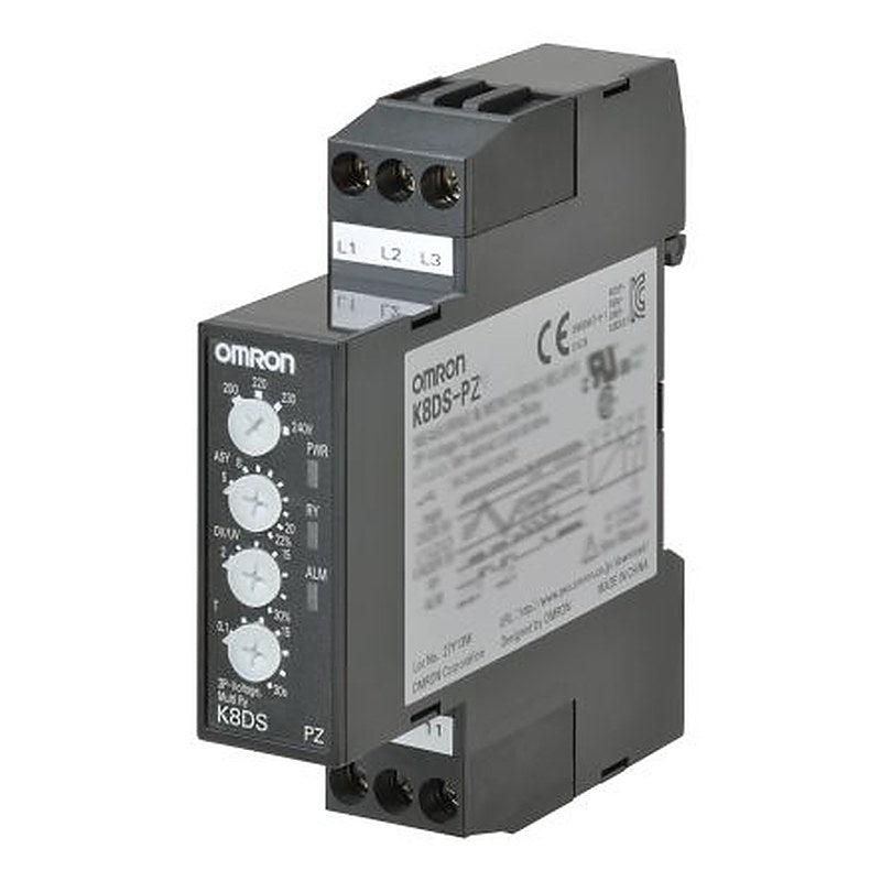 Omron Monitoring Relay, 3 Phase, 200/480 V ac Monitor Range, SPDT, DIN Rail