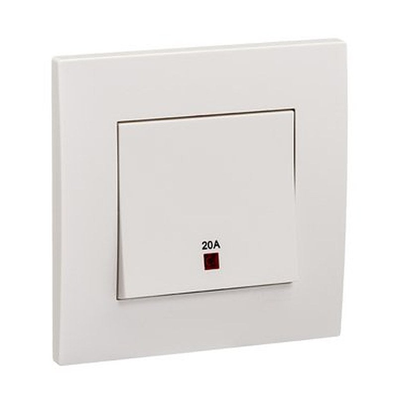 Double Pole Switch, Vivace, 20A, 250V, 1 gang, with neon indicator, white (Double Pole Switch Vivace) is a Schneider Electric product. Designed for reliable performance and long service life. Available across Iraq — contact us for pricing and delivery options.