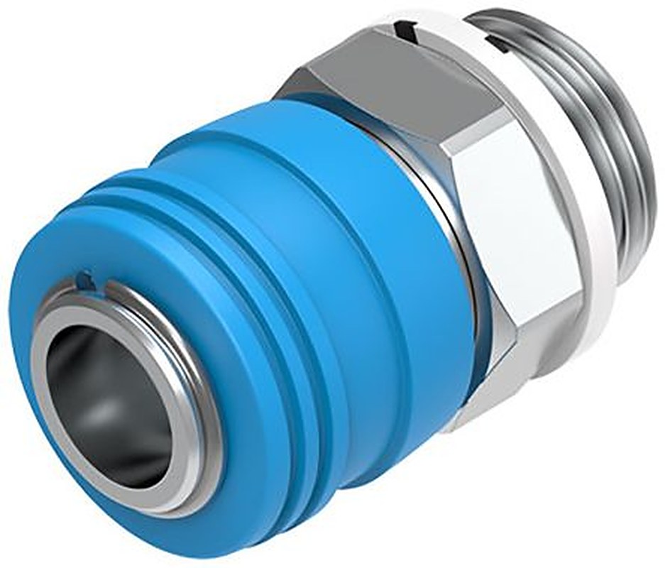 Festo Brass Pneumatic Quick Connect Coupling, 1/2 in Male G 10mm
