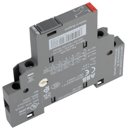 ABB Auxiliary Contact, 2 Contact, 2 NO, HK1, Side, 16 A, 220 V dc, 400V ac, 1SAM201902R1002 HK1-20