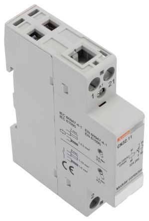Lovato CN Contactor, 220V ac, 230 V ac Coil, 1-Pole, 32 A 220V, 1 NO/1 NC, 440V