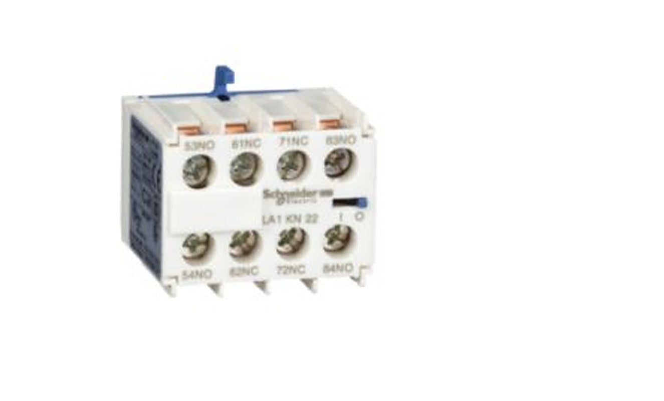 Schneider Electric Auxiliary Contact Block, 2 Contact, 2 NC/2 NO, TeSyS CA, Front, 5 mA, 17V, LA1KN22M