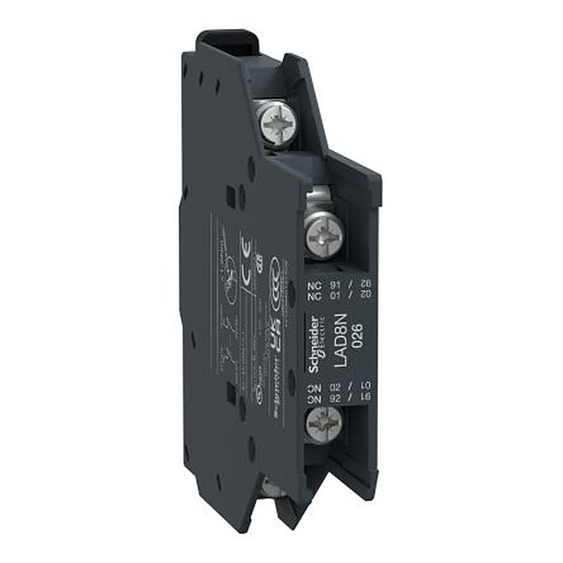 Schneider Electric Auxiliary Contact Block, 2 Contact, 2 NC, TeSyS D, Front, 10 A, LAD8N026