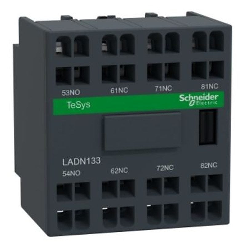 Schneider Electric Auxiliary Contact Block, 4 Contact, 1 NO/3 NC, TeSyS D, Front, 10 A, 690V, LADN133