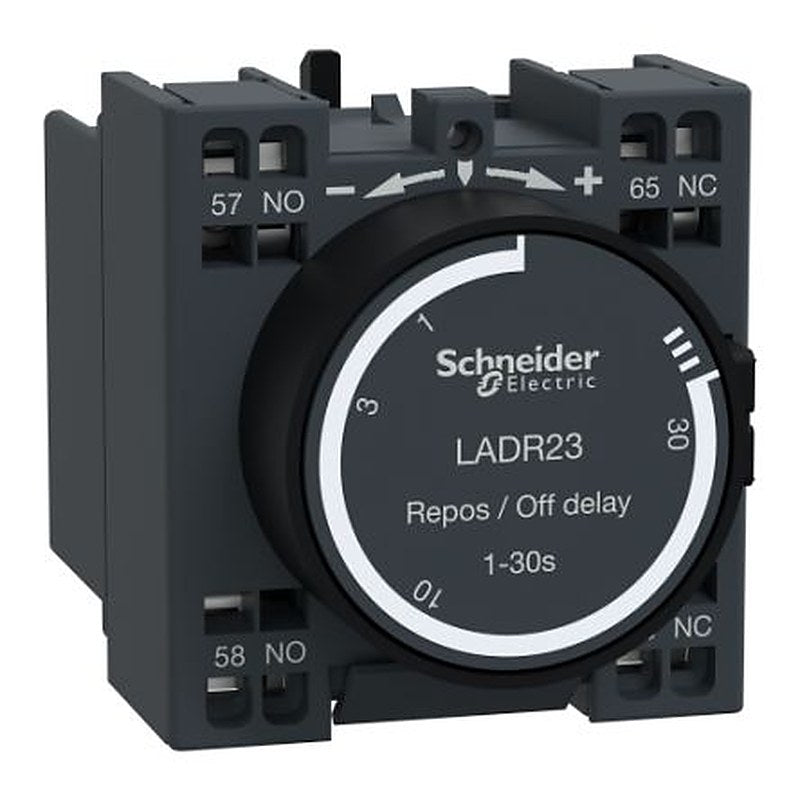 Schneider Electric Auxiliary Contact Block, 2 Contact, 1 NO/1 NC, TeSyS D, Front, 10 A, LADR23