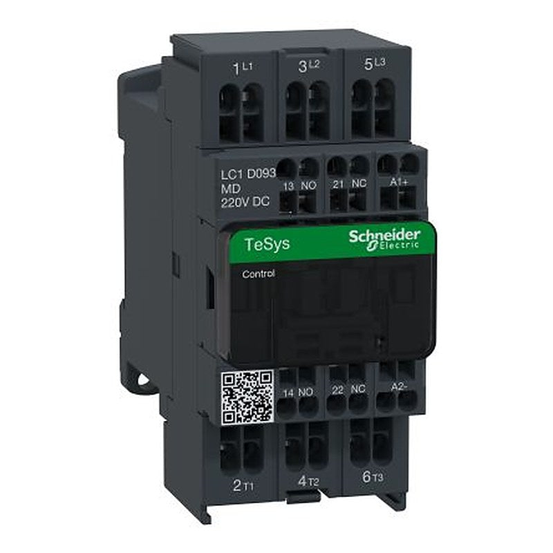 Schneider Electric TeSyS D Contactor, 220V dc Coil, 3-Pole, 9 A, 5.5 kW 220V dc, 1 NO/1 NC, 300V