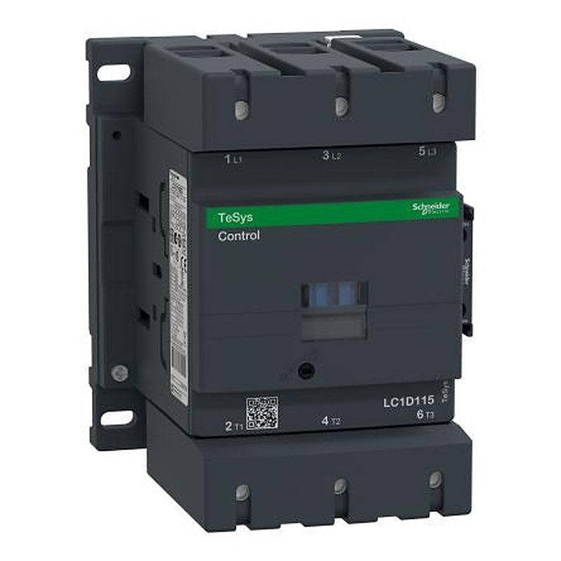 Schneider Electric TeSyS D Contactor, 24V dc Coil, 3-Pole, 115 A, 55 kW 24V dc, 3 NO, 1kV ac