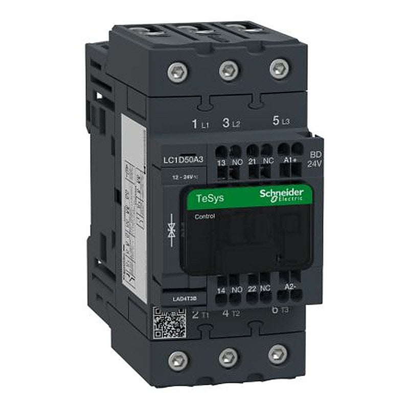 Schneider Electric TeSyS D Contactor, 24V Coil, 3-Pole, 50 A, 30 kW 24V, 3 NO, 690V
