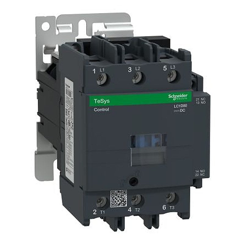 Schneider Electric TeSyS D Contactor, 24V dc Coil, 3-Pole, 80 A, 45 kW 24V dc, 3 NO, 1kV ac