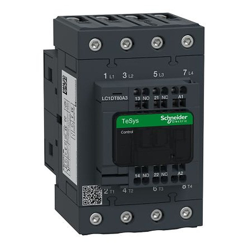 Schneider Electric TeSyS D Contactor, 230V ac Coil, 4-Pole, 80 A, 5.8 W 230V ac, 4 NO, 690V