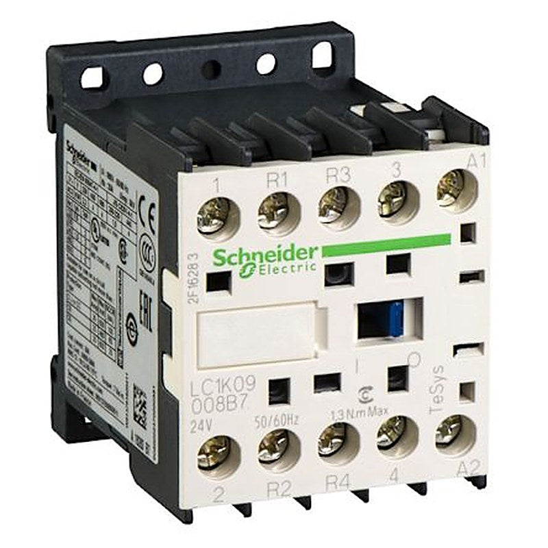 Schneider Electric LC1K Contactor, 24V ac Coil, 4-Pole, 20 A, 30 VA 24V ac, 2 NO/2 NC, 690V ac