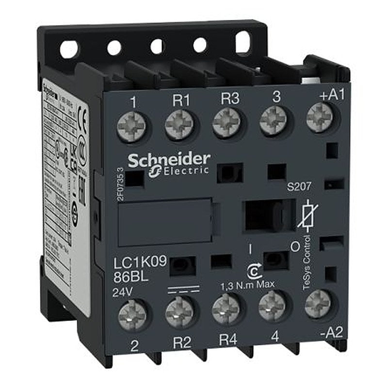 Schneider Electric TeSys K Contactor, 110V Coil, 4-Pole, 20 A, 1.8 W 110V, 2 NO/2 NC, 110V