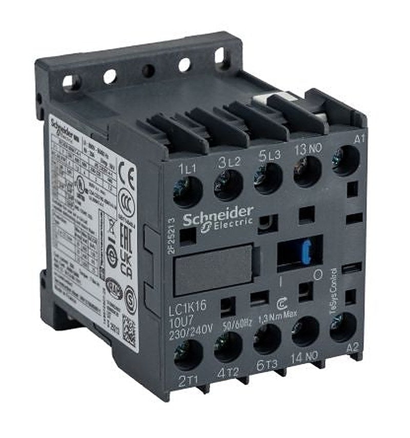 Schneider Electric LC1K Contactor, 230V ac Coil, 3-Pole, 16 A 240V, 3 NO, 690V ac