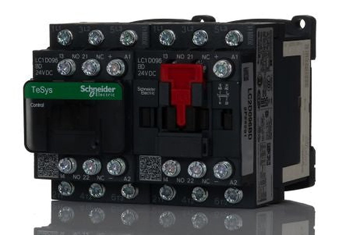 Schneider Electric LC2D Contactor, 24V dc Coil, 3-Pole, 9 A, 5.5 kW 24V dc, 3 NO, 300 V dc, 690V ac