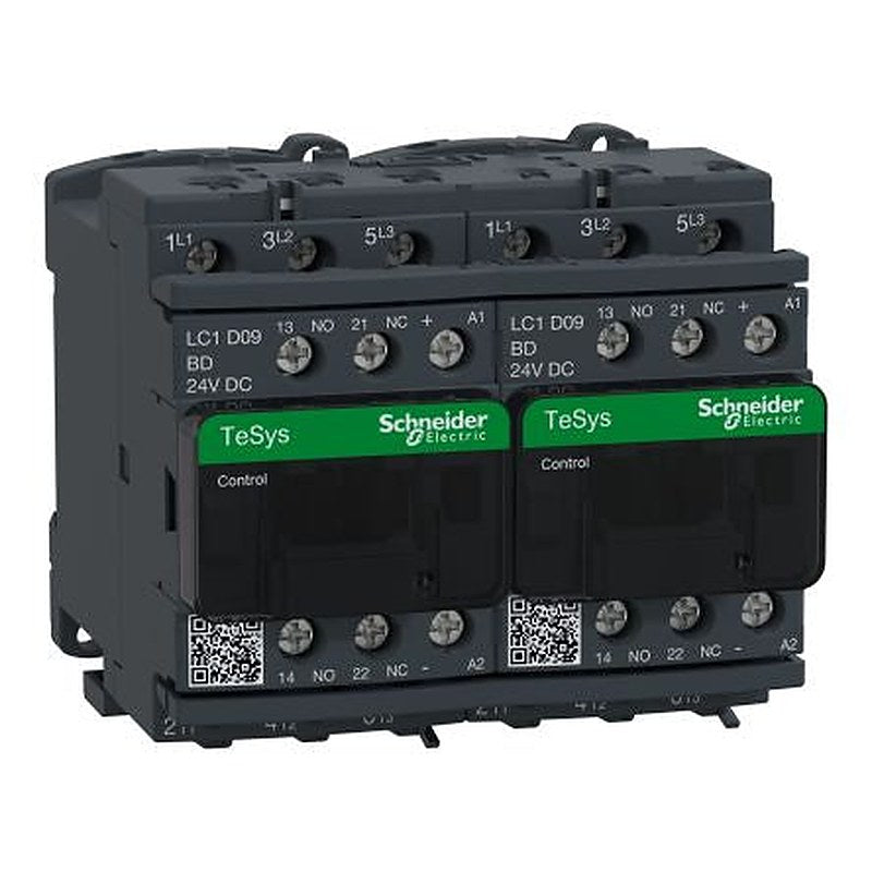 Schneider Electric TeSys D Contactor, 24V dc Coil, 3-Pole, 9 A, 5.5 kW 24V dc, 3 NO, 690V ac