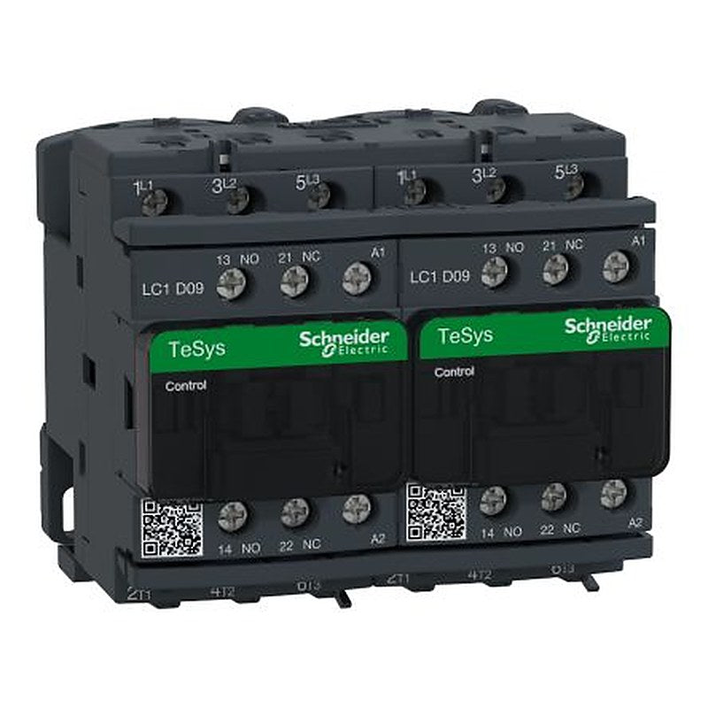 Schneider Electric LC2D Reversing Contactor, 400V Coil, 3-Pole, 9 A, 4 kW, 1 NO/1 NC, 690V