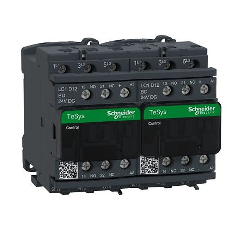 Schneider Electric TeSyS D Contactor, 24V dc Coil, 3-Pole, 12 A, 5.5 kW 24V dc, 3 NO, 690V ac