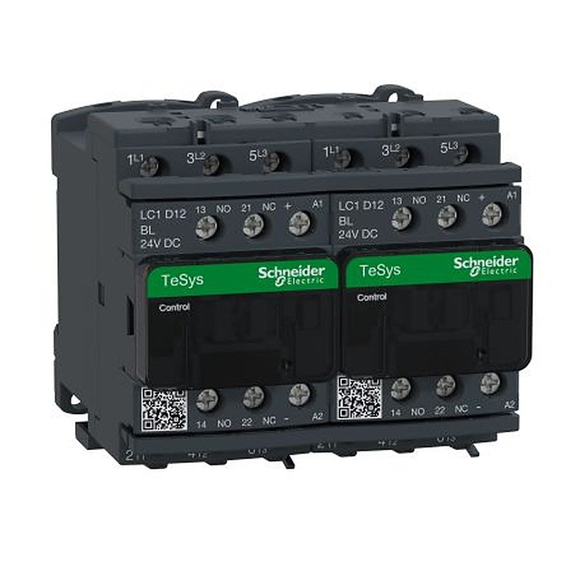 Schneider Electric TeSyS D Contactor, 24V dc Coil, 3-Pole, 12 A, 5.5 kW 24V dc, 3 NO, 690V ac