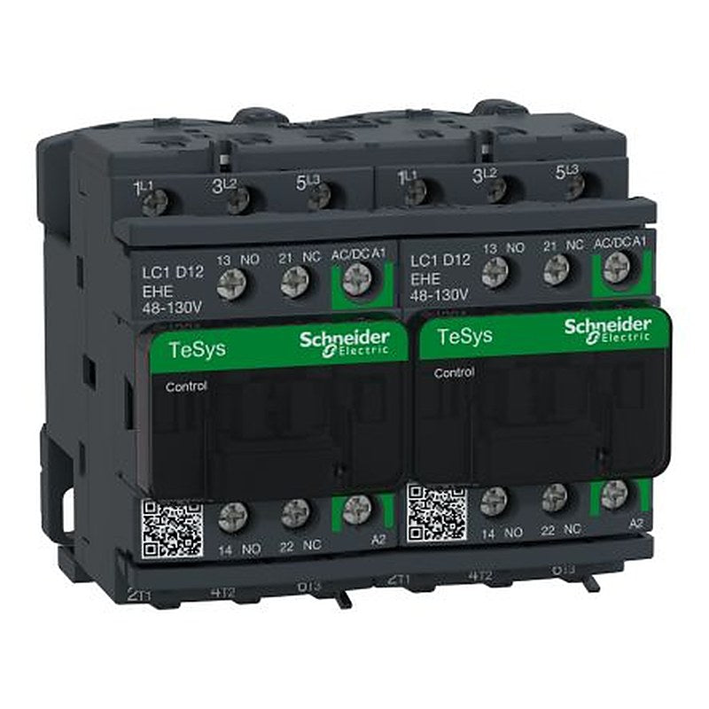 Schneider Electric TeSys D Reversing Contactor, 110V ac/dc Coil, 3-Pole, 12 A, 5.5 kW 130V, 3 NO, 690V ac