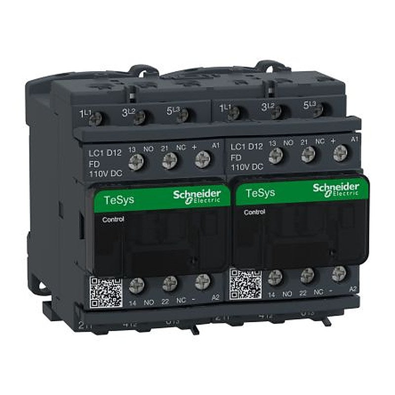 Schneider Electric LC2D Contactor, 110V dc Coil, 3-Pole, 25 A, 5.5 kW 110V dc, 1 NO/1 NC, 690V