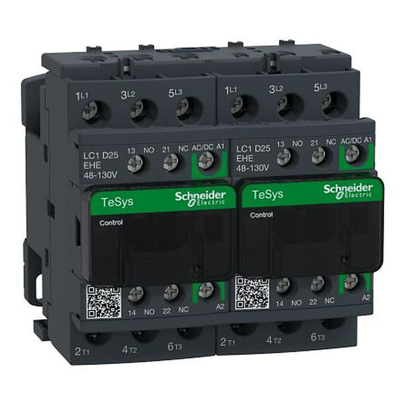 Schneider Electric TeSys D Reversing Contactor, 110V ac/dc Coil, 3-Pole, 25 A, 11 kW 130V, 3 NO, 690V ac