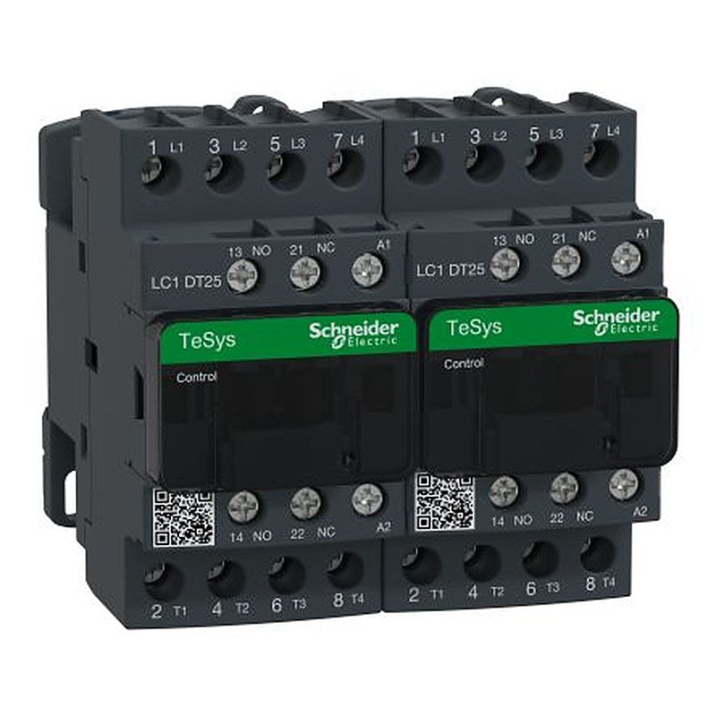 Schneider Electric TeSyS D Reversing Contactor, 120V ac Coil, 4-Pole, 25 A 120V ac, 4 NO, 690V ac