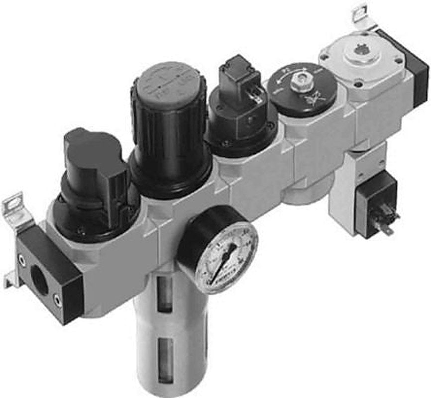 Festo 1/2 in G FRL, Manual Drain, 40 μm Filtration Size Integrated Pressure Gauge