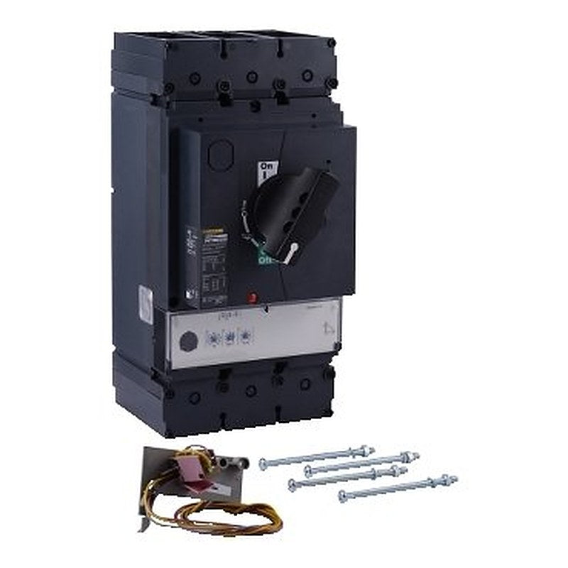 Circuit breaker, PowerPacT L, 400A, 3 pole, 600VAC, 50kA, busbar, MicroLogic 3.3, 80%, rotary handle (Circuit breaker PowerPacT L) is a Schneider Electric product. Designed for reliable performance and long service life. Available across Iraq — contact us for pricing and delivery options.