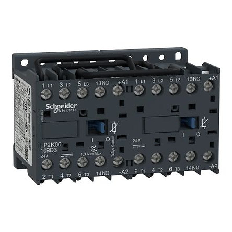 Schneider Electric TeSyS K Contactor, 24V dc Coil, 3-Pole, 6 A, 3 kW 24V dc, 3 NO, 690V ac