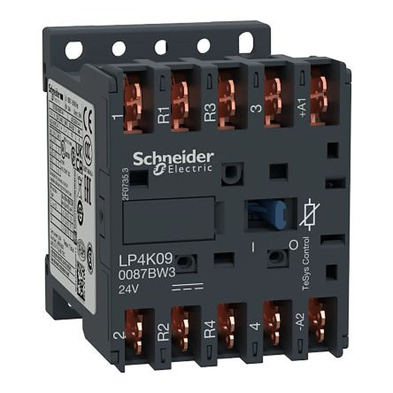 Schneider Electric TeSyS K Contactor, 24V dc Coil, 4-Pole, 20 A, 1.8 W 24V dc, 2 NO/2 NC, 690V ac