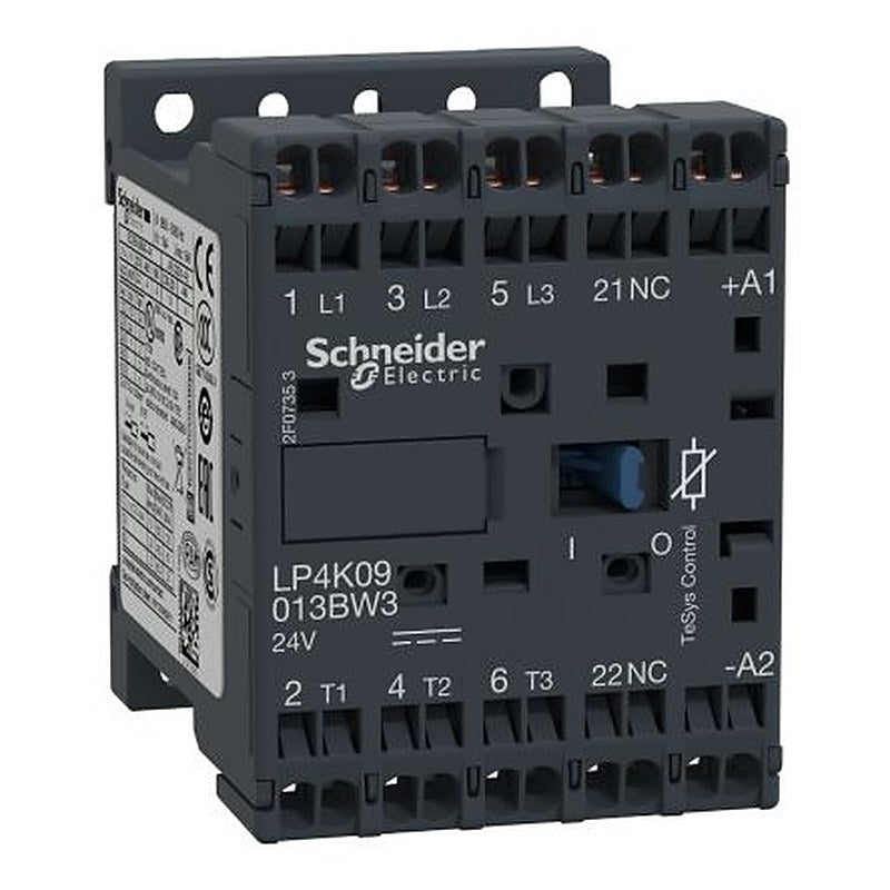 Schneider Electric TeSyS K Contactor, 24V dc Coil, 3-Pole, 20 A, 4 kW 24V dc, 3 NO, 690V ac