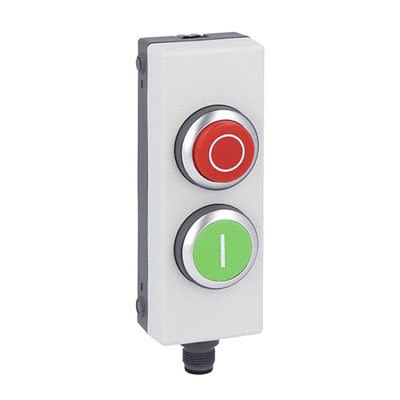 Lovato Spring Return Control Station Switch - 1 NO/1 NC, Green, Red, O, IP65