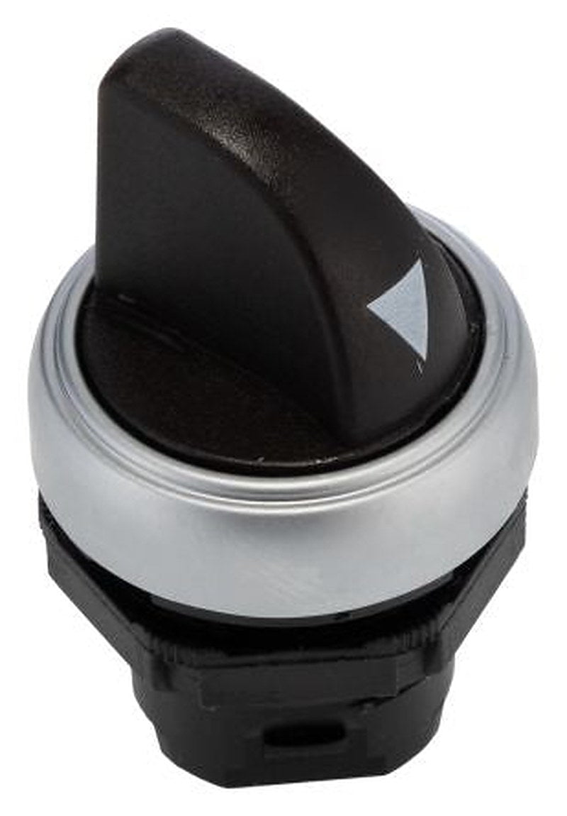 Lovato Platinum Series 2 Position Selector Switch Head, 22 mm Cutout, Black Handle, IP69K, IP67, IP66