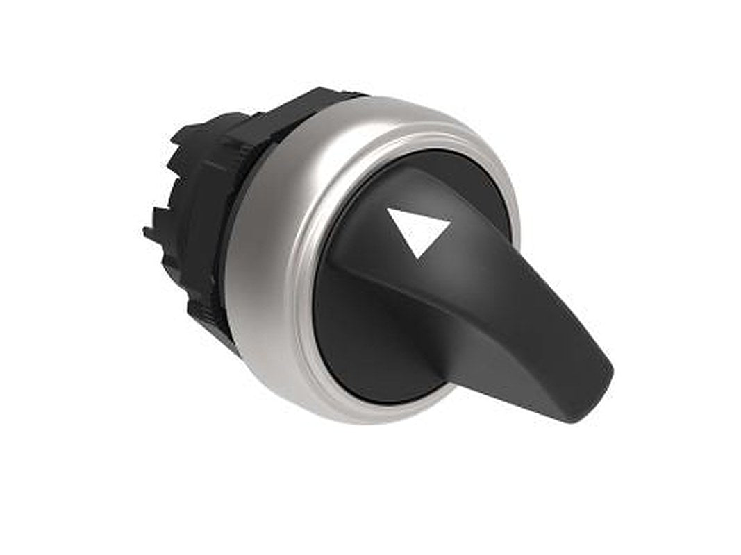 Lovato Platinum Series 3 Position Selector Switch Head, 22 mm Cutout, Black Handle