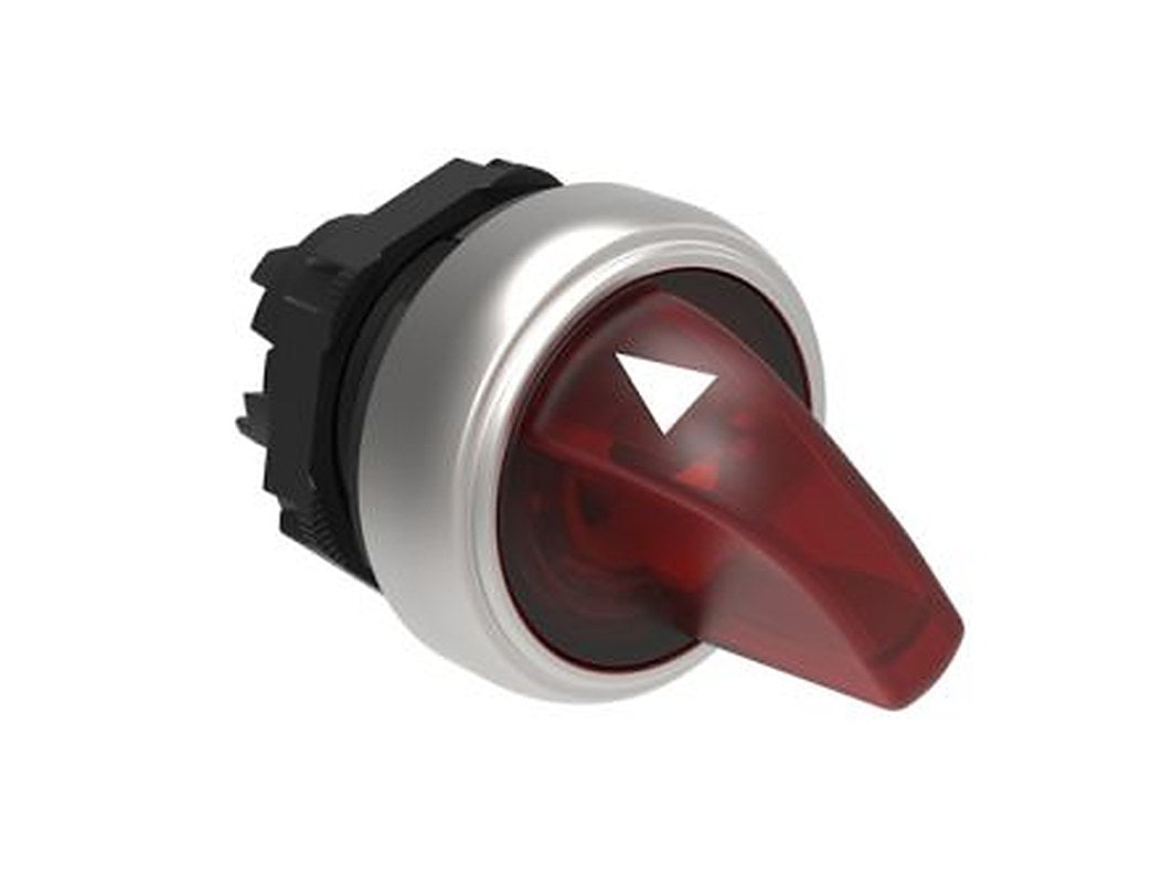 Lovato LPCSL12 Series 2 Position Illuminated Selector Switch Head, 22 mm Cutout, Red Handle, IP66