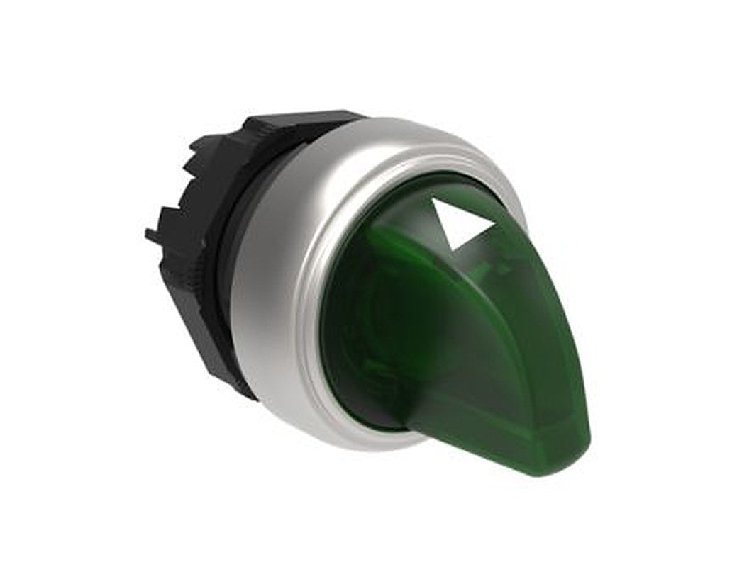 Lovato LPCSL13 Series 3 Position Illuminated Selector Switch Head, 22 mm Cutout, Green Handle, IP66