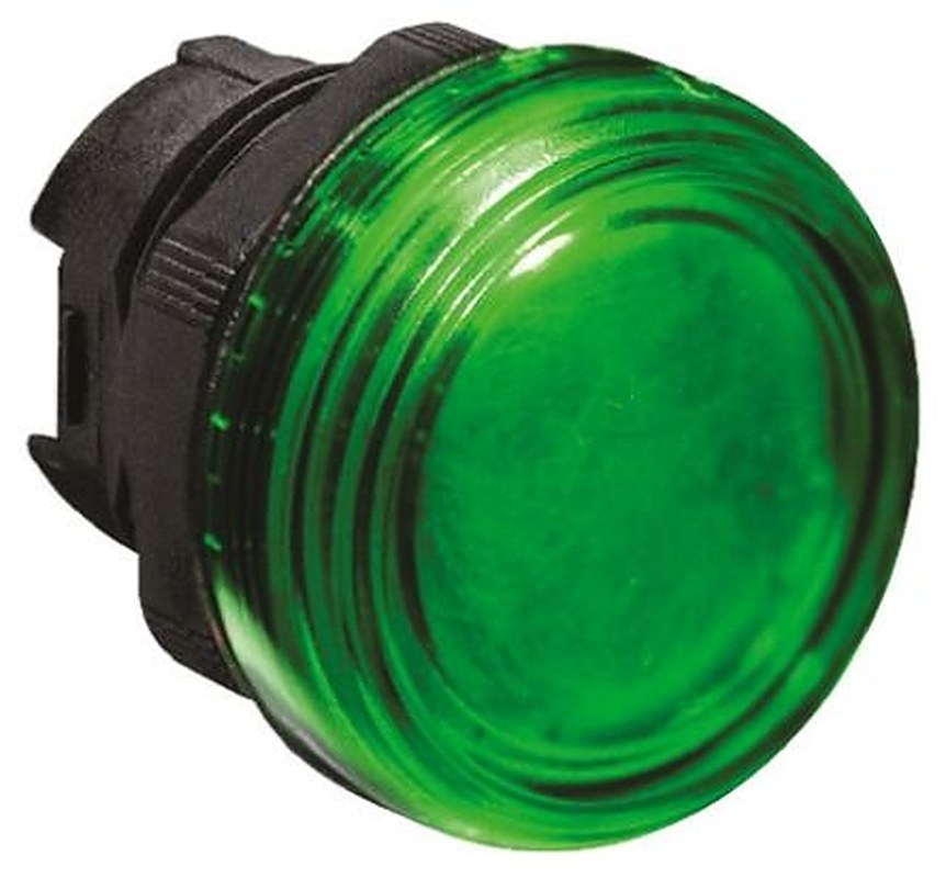Lovato Green Pilot Light Head, 22 mm Cutout Platinum Series