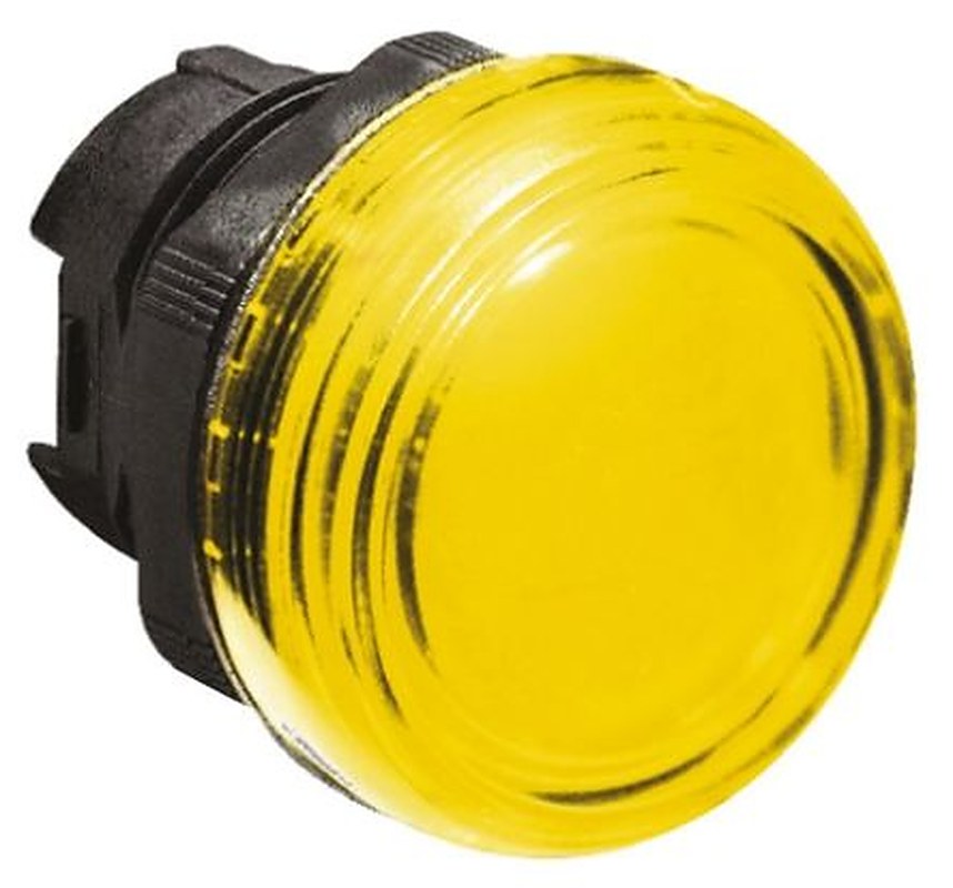 Lovato Yellow Pilot Light Head, 22 mm Cutout Platinum Series