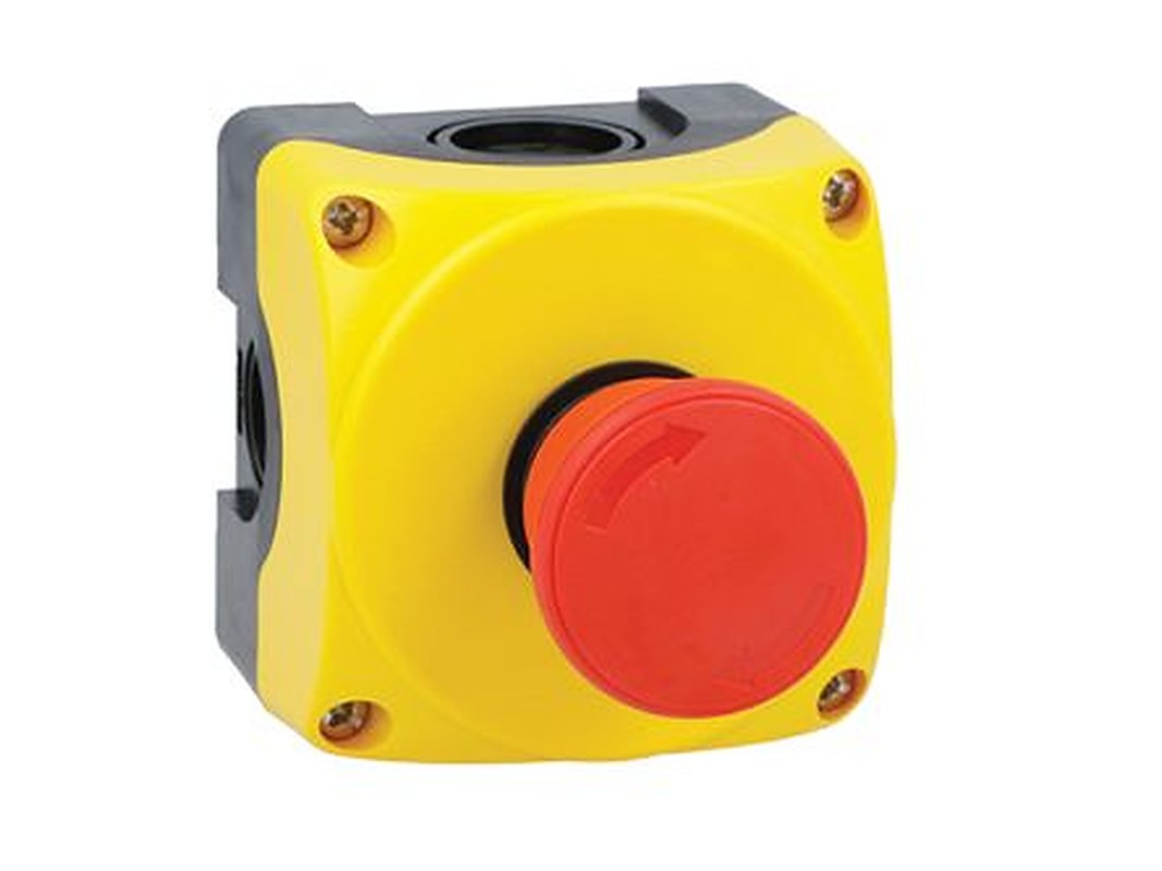 Lovato Mushroom Control Station Switch, Polycarbonate, Yellow, IP66, IP67, IP69K