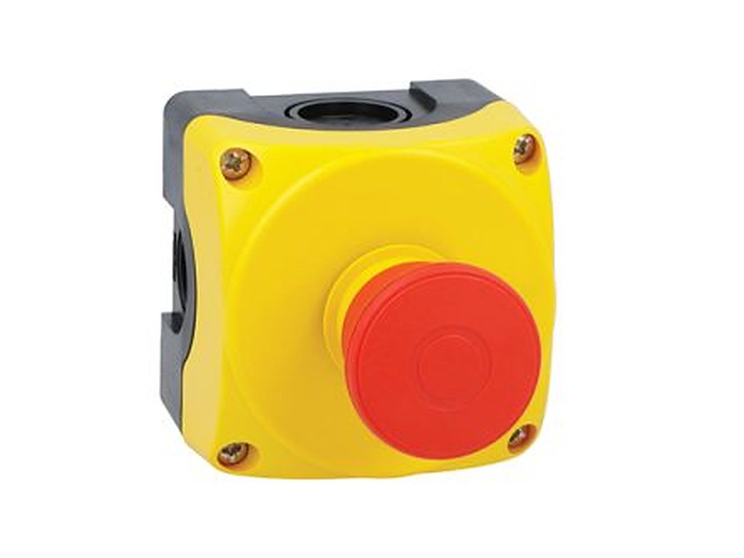 Lovato Mushroom Control Station Switch - 2NC (Main), Polycarbonate, Yellow, IP66, IP67, IP69K