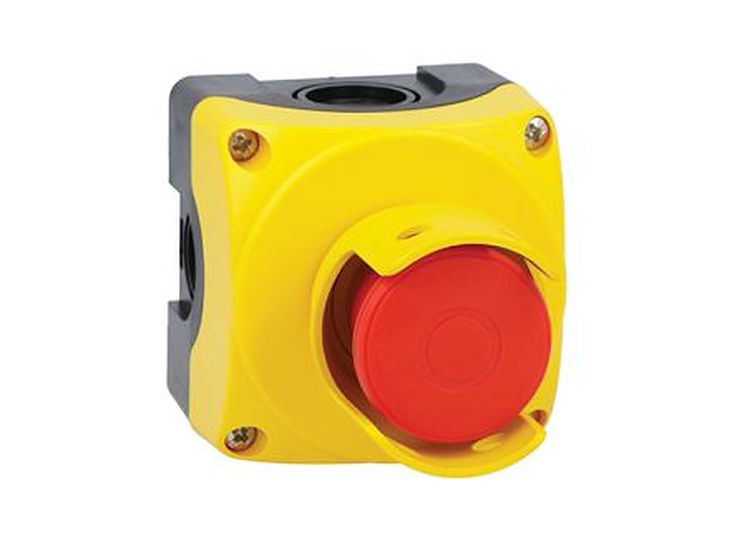 Lovato Pull to Release Control Station Switch - 1 NC, Polycarbonate, Yellow, IP66, IP67, IP69K