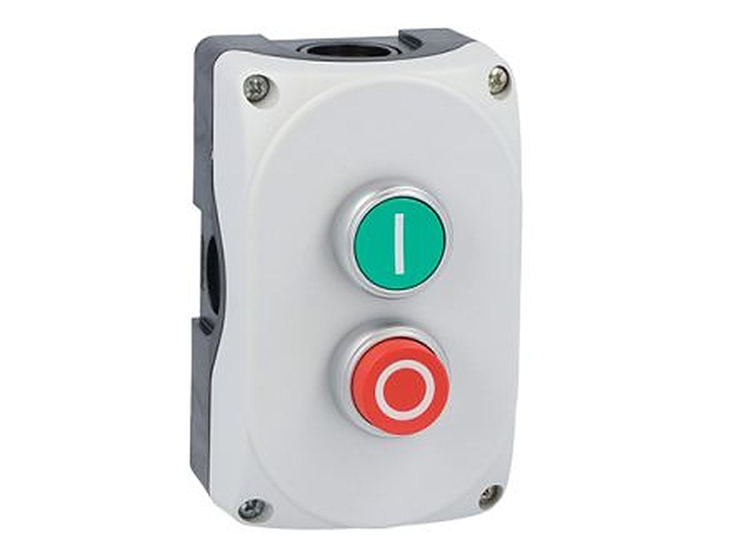 Lovato Control Station Switch - 1 NO/1 NC, Polycarbonate, Green, O/I, IP66, IP67, IP69K