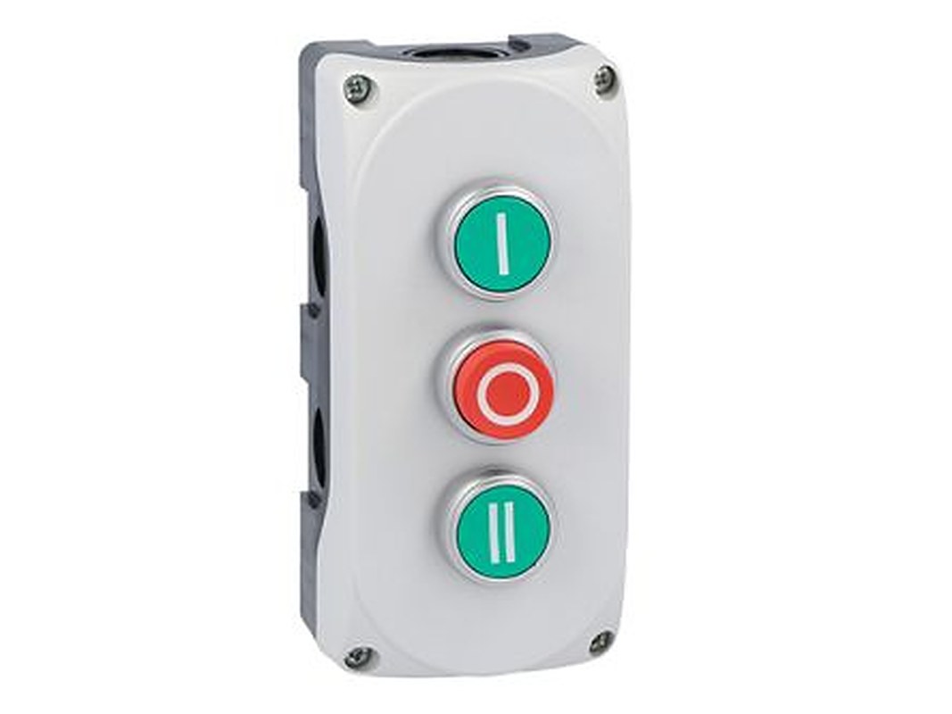 Lovato Flush, Push Control Station Switch - 1 NC, NO, Polycarbonate, Green, Red, IP66, IP67, IP69K