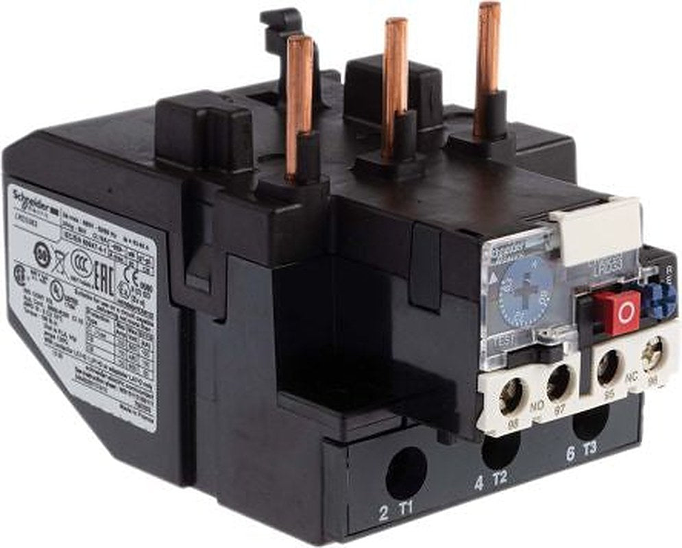 Schneider Electric, LRD Thermal Overload Relay 1 NO/1 NC, 63A, 80 A F.L.C, 80A Contact Rating, 37 kW 3